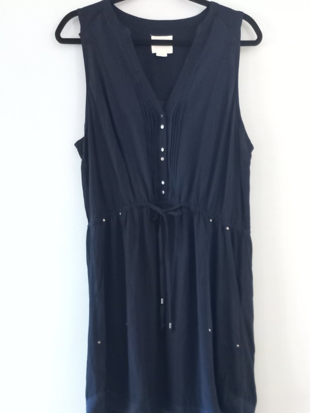 MAEVE ANTHROPOLOGIE Navy blue sheer sleeveless minidress